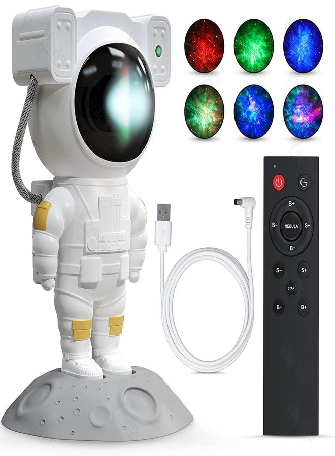 VikriDA Astronaut Galaxy Star Projector Night Light | 360° Rotating Nebula Lamp with Remote, Timer & Adjustable Head - Image 1